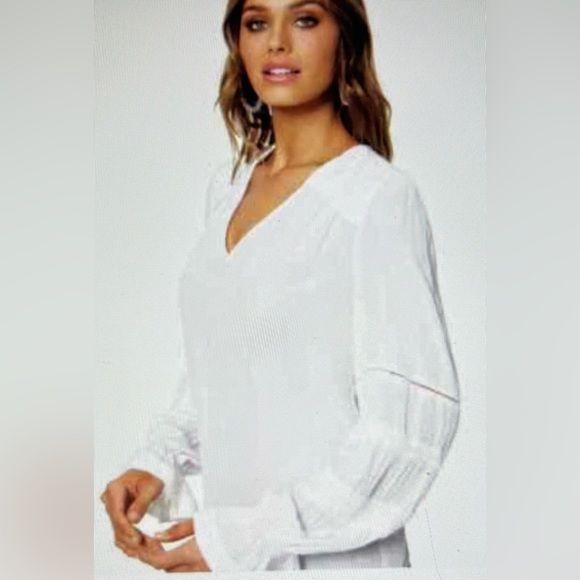 NWT RAMY BROOK Finn Blouse Top Ladder Lace Trim White Small - Picture 3 of 9